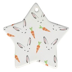 Rabbit Carrot Pattern Weft Step Ornament (star) by Amaryn4rt