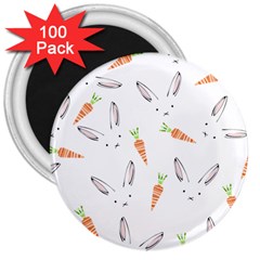 Rabbit Carrot Pattern Weft Step 3  Magnets (100 Pack) by Amaryn4rt