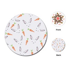 Rabbit Carrot Pattern Weft Step Playing Cards (round)  by Amaryn4rt