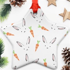 Rabbit Carrot Pattern Weft Step Star Ornament (two Sides) by Amaryn4rt