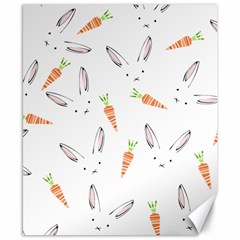 Rabbit Carrot Pattern Weft Step Canvas 8  X 10  by Amaryn4rt