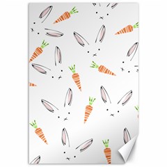 Rabbit Carrot Pattern Weft Step Canvas 12  X 18   by Amaryn4rt