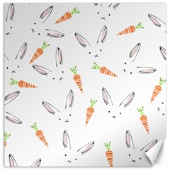 Rabbit Carrot Pattern Weft Step Canvas 20  X 20   by Amaryn4rt