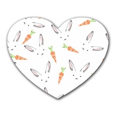 Rabbit Carrot Pattern Weft Step Heart Mousepads by Amaryn4rt