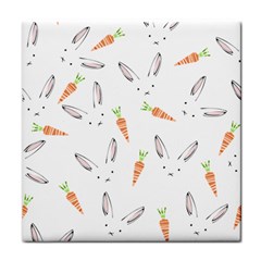 Rabbit Carrot Pattern Weft Step Face Towel by Amaryn4rt