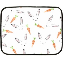 Rabbit Carrot Pattern Weft Step Fleece Blanket (mini) by Amaryn4rt