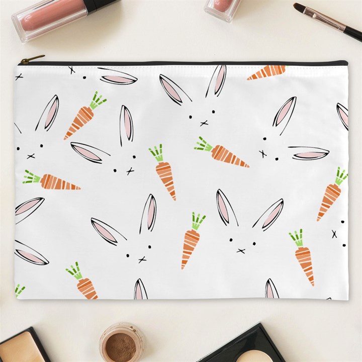 Rabbit Carrot Pattern Weft Step Cosmetic Bag (XXXL) 