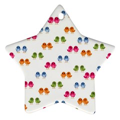 Pattern Birds Cute Design Nature Star Ornament (two Sides) by Amaryn4rt