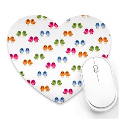 Pattern Birds Cute Design Nature Heart Mousepads by Amaryn4rt