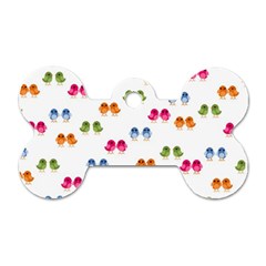 Pattern Birds Cute Design Nature Dog Tag Bone (one Side)