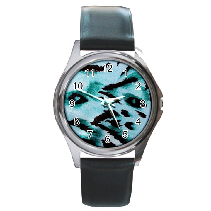 Animal Cruelty Pattern Round Metal Watch