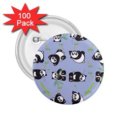 Panda Tile Cute Pattern Blue 2 25  Buttons (100 Pack)  by Amaryn4rt