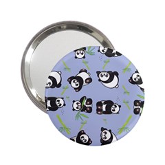 Panda Tile Cute Pattern Blue 2 25  Handbag Mirrors by Amaryn4rt