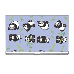 Panda Tile Cute Pattern Blue Business Card Holders