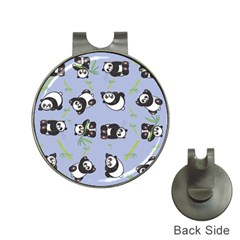 Panda Tile Cute Pattern Blue Hat Clips With Golf Markers