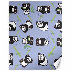 Panda Tile Cute Pattern Blue Canvas 18  X 24  