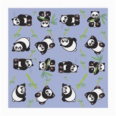 Panda Tile Cute Pattern Blue Medium Glasses Cloth by Amaryn4rt