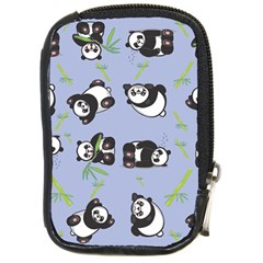 Panda Tile Cute Pattern Blue Compact Camera Cases by Amaryn4rt