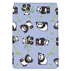 Panda Tile Cute Pattern Blue Flap Covers (l) 