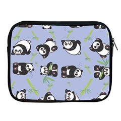 Panda Tile Cute Pattern Blue Apple Ipad 2/3/4 Zipper Cases