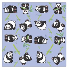 Panda Tile Cute Pattern Blue Large Satin Scarf (square) by Amaryn4rt