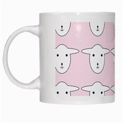 Sheep Wallpaper Pattern Pink White Mugs by Amaryn4rt