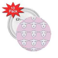 Sheep Wallpaper Pattern Pink 2 25  Buttons (10 Pack) 