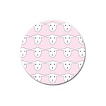 Sheep Wallpaper Pattern Pink Magnet 3  (Round) Front