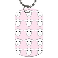 Sheep Wallpaper Pattern Pink Dog Tag (one Side) by Amaryn4rt