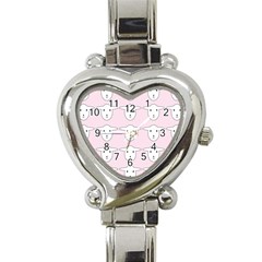 Sheep Wallpaper Pattern Pink Heart Italian Charm Watch by Amaryn4rt