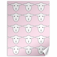 Sheep Wallpaper Pattern Pink Canvas 18  X 24   by Amaryn4rt