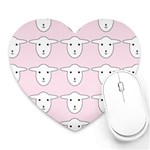 Sheep Wallpaper Pattern Pink Heart Mousepads Front