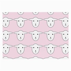 Sheep Wallpaper Pattern Pink Large Glasses Cloth (2-side) by Amaryn4rt