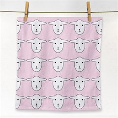 Sheep Wallpaper Pattern Pink Face Towel by Amaryn4rt