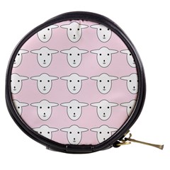 Sheep Wallpaper Pattern Pink Mini Makeup Bags by Amaryn4rt