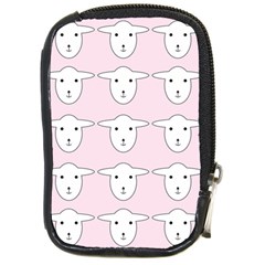 Sheep Wallpaper Pattern Pink Compact Camera Cases by Amaryn4rt