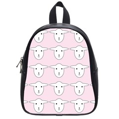 Sheep Wallpaper Pattern Pink School Bags (small)  by Amaryn4rt