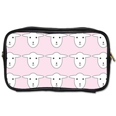 Sheep Wallpaper Pattern Pink Toiletries Bags