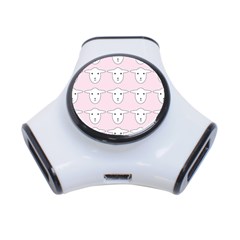 Sheep Wallpaper Pattern Pink 3-port Usb Hub