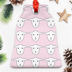 Sheep Wallpaper Pattern Pink Ornament (bell) by Amaryn4rt