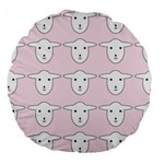 Sheep Wallpaper Pattern Pink Large 18  Premium Round Cushions Front