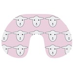 Sheep Wallpaper Pattern Pink Travel Neck Pillows Front