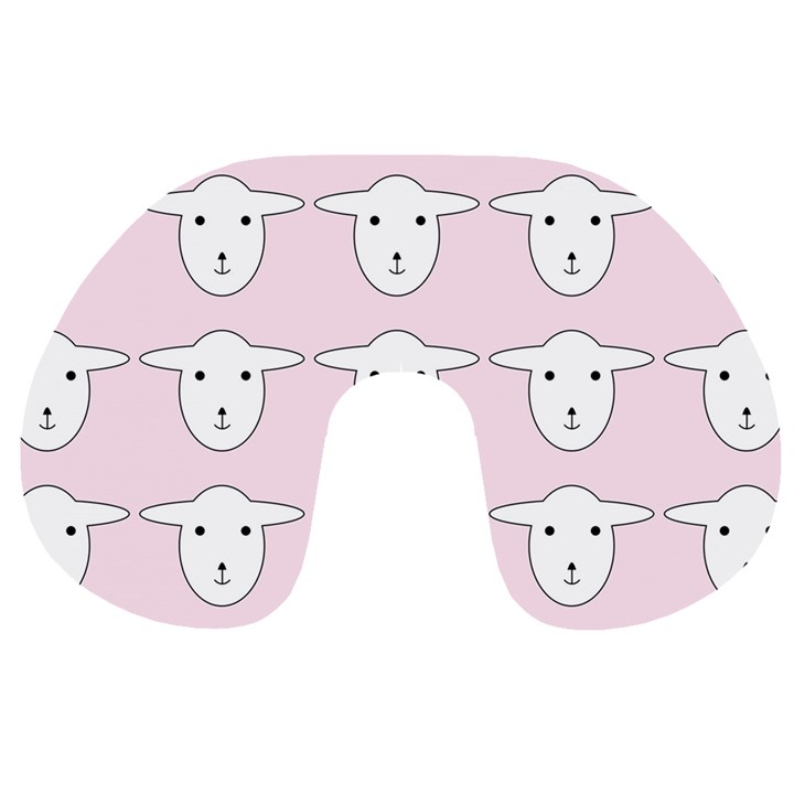 Sheep Wallpaper Pattern Pink Travel Neck Pillows