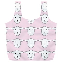 Sheep Wallpaper Pattern Pink Full Print Recycle Bags (l)  by Amaryn4rt