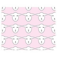 Sheep Wallpaper Pattern Pink Double Sided Flano Blanket (medium)  by Amaryn4rt