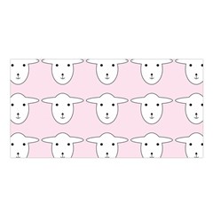 Sheep Wallpaper Pattern Pink Satin Shawl by Amaryn4rt