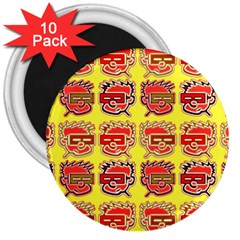 Funny Faces 3  Magnets (10 Pack) 