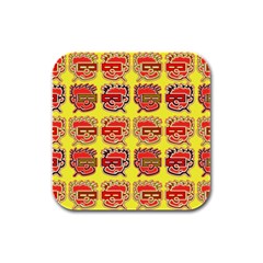 Funny Faces Rubber Square Coaster (4 Pack)  by Amaryn4rt