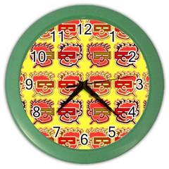 Funny Faces Color Wall Clocks by Amaryn4rt