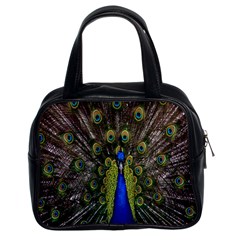 Bird Peacock Display Full Elegant Plumage Classic Handbags (2 Sides)